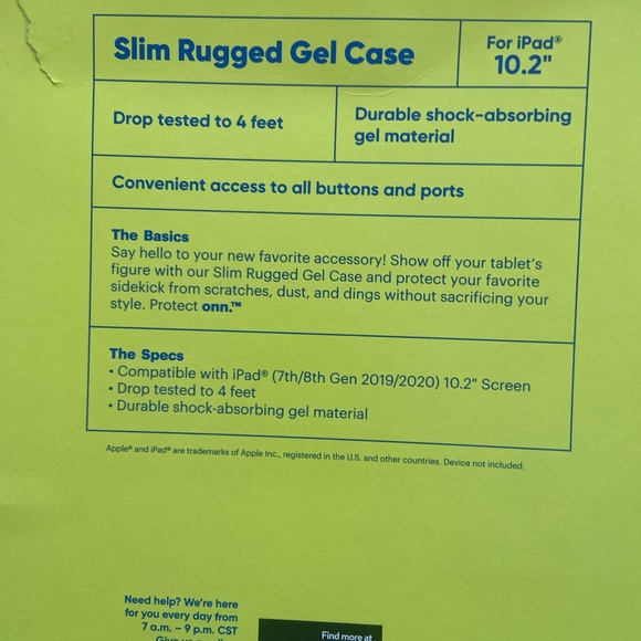 onn 10.2” iPad gel case for 7th, 8th, and 9th gen - Picture 3 of 5